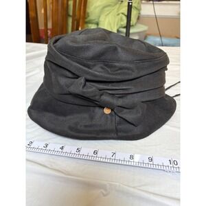 Comhats Women's Black Textured Bucket Hat Bow Detail Sun Hat Travel Outdoor